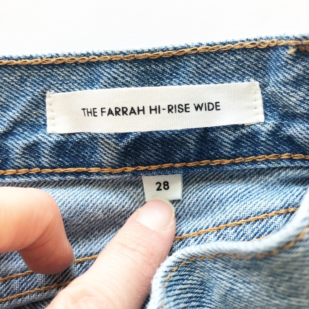 Aritzia Denim Forum Jeans Womens 28 Farrah Hi-Rise Wide Leg Jeans Light Blue - Picture 6 of 11